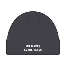Load image into Gallery viewer, Hit Maxes Evade Taxes Beanie
